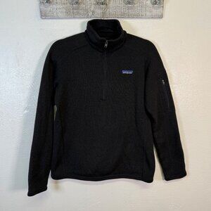 Patagonia Women's Better Sweater Jacket MEDIUM Black 3/4 Zip Custom Logo Outdoor